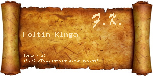 Foltin Kinga névjegykártya